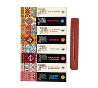 Tribal Soul & Native Soul Incense Sticks Gift Set, 8 Packs, 80 Sticks with Wooden Ash Catcher, White Sage, Palo Santo, Myrrh