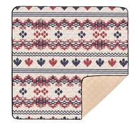 Tribal Striped Pattern Large Non-Slip Baby Play Mat for Floor Portable Travel Play Mat for Babies Infants Toddlers, 50'' x 50''