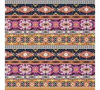 Tribal Stripes Upholstery Fabric by The Yard,Ethnic Boho Art Reupholstery Fabric for Chairs,Colorful Traditional Waterproof Outdoor Fabric,2 Yards,(L184*W150cm) Pink Orange