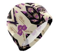 Tribal Style Black Cats Flower s for beginners Short Hair waterproof swim women adult Hair Protection and Drag Reduction gorras para natacion mujer