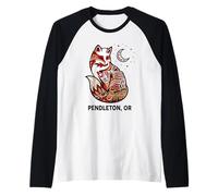 Tribal Style Fox Crescent Moon OR Spirit Animal Raglan Baseball Tee