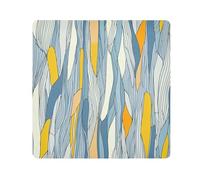 tribal style Gray Blue Yellow stripe pattern Magic Sticker Makeup Travel Case Cloth Makeup Bag Organizer Wrap Camera Lens Cloth Wrapper Cosmetic Organizers For Travel Size 21.7x21.7in