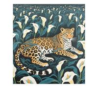 Tribal Style Leopard White Calla Lily Decorative dish washer magnet reusable magnet fridge skin holiday decor Cubierta de lavavajillas de imán 23x26in