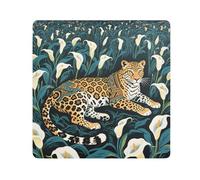 Tribal style leopard white calla lily Magic Make Up Bag Cloth Organizer Wrap Camera Lens Cloth Wrapper Makeup For Women Size 21.7x21.7in