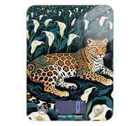 Tribal Style Leopard White Calla Lily Meal Prep Scale to weigh Food 11lb/0.18oz, 5kg/5g gram Scales with 4 Unit for Dieting Spices Dieting (Batteries not Included)
