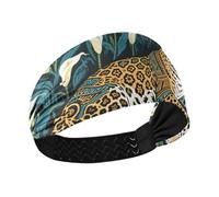 Tribal Style Leopard White Calla Lily Non-Slip? headbands for women's hair Stretchy sweaty bands for Workouts Gym make up Football