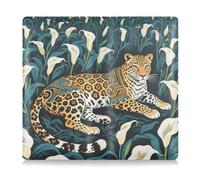 Tribal Style Leopard White Calla Lily Premium Leather Auto Registration Insurance & ID Card Holder Document Wallet for Driver Auto Owners Trailer Motorcycle Boat