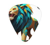 Tribal Style Lion Printed pick set - 12 pieces, thin, medium and thick guitar picks, suitable for guitar, bass, electric guitar and ukulele