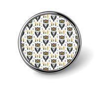 Tribal Style Owl Print Pins for Backpack - Enamel Pins Cute Jacket Coat Hat Bags Badge Pin, Funny Novelty Unique Button Pin Women Men Fashion Jewelry Accessories