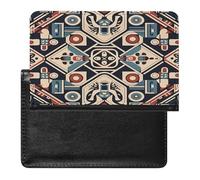 Tribal Style Pattern Passport Holder Passport Wallet Document Organizer Protector PU Leather Card Slot Travel Accessories