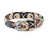 Tribal Style Pattern Pet Collar Oxford Adjustable Safety Dog Collars Cute Outdoor Training Pet Collars Easy Clean Floral Print Puppy Collar for City Pet Owners