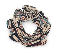 Tribal Style Pattern Satin Scrunchies Fluffy Hair Ties Soft Jumbo Scrunchy Large Thick Elastic Hair Bands Cute Satin Hair Scrunchies Ideal Gift for Women Hair Accessories Decor