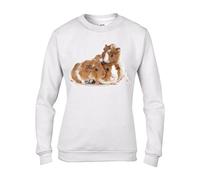 Tribal T-Shirts Guinea Pig Family Women's Sweatshirt Jumper (Large, White)