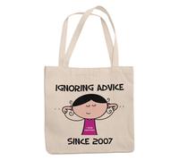 Tribal T-Shirts Ignoring Since Advice Since 2004 18th Birthday Bag - Tote Shoulder 18th Gift Bag with Long Handles for Carrying over the Shoulder - 100% Cotton - 18th Birthday Gifts for Girls