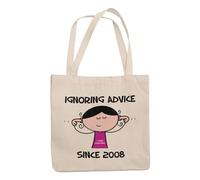 Tribal T-Shirts Ignoring Since Advice Since 2008 18th Birthday Bag - Long Handles for Carrying over the Shoulder - Ideal For Use as an 18th Birthday Gift Bag
