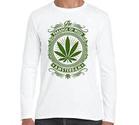 Tribal T-Shirts Mens Amsterdam Paradise of Weed Cannabis Long Sleeve T-Shirt (Medium, White)