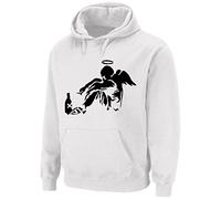 Tribal T-Shirts Mens Banksy Fallen Angel Hoody (XL, White)