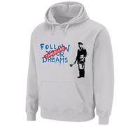Tribal T-Shirts Mens Banksy Follow Your Dreams Hoody (Medium, Grey)