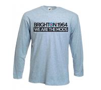 Tribal T-Shirts Mens Brighton 1964 We are The Mods Long Sleeve T-Shirt (Medium, Light Grey)