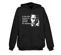 Tribal T-Shirts Mens Malcolm X Man Quote Hoody (Medium, Black)