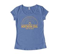 Tribal T-Shirts Northern Soul Keep The Faith Record Orange Logo Women's T-Shirt (XL, Royal)