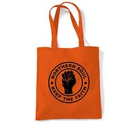 Tribal T-Shirts Northern Soul Keep The Faith Tote/Shoulder Bag (Orange)