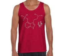 Tribal T-Shirts Psilocybin Chemical Formula Magic Mushrooms Men's Tank Vest Top (Medium, Red)