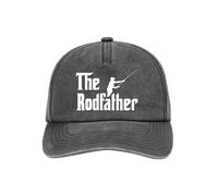 Tribal T-Shirts The Rodfather Fishing Hat for Men - Fisherman Gift (Black)