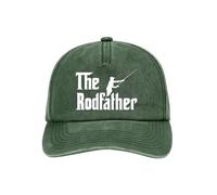 Tribal T-Shirts The Rodfather Fishing Hat for Men - Fisherman Gift (Green)