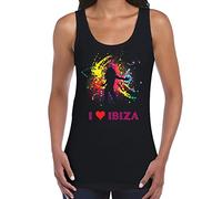 Tribal T-Shirts Womens I Love Ibiza Dancer Vest Vest Top (XL, Black)