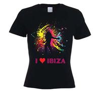 Tribal T-Shirts Womens I Love Ibiza T-Shirt (Medium (Dress Size 12)) Black