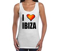 Tribal T-Shirts Womens I Love Ibiza Vest Vest Top (XL, White)