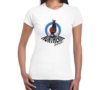 Tribal T-Shirts Womens Northern Soul Dancer Mod Target T-Shirt (Medium, White)