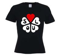 Tribal T-Shirts Womens Northern Soul Hearts T-Shirt (XL) Black