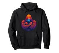 Tribal Tatoo Gorilla Face Fierce Jungle Vibe Art Pullover Hoodie