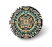 Tribal Totem Badge Holder Personalized Metal Button Pin Fashion Round Badge with Pattern Pin DIY Button Badges Exquisite Brooch Crafts Gift Clothes Decorative Pins