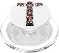 Tribal Totem Pole Red Black Indigenous Inspired PopSockets PopGrip for MagSafe