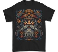Tribal Viking Pagan Odin Warrior Mens T-Shirt 100% Cotton Black 4XL