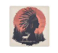 Tribal Western cowboy style silhouette Magic Cosmetic Pouchs Cloth Make Up Organizers Wrap Camera Lens Cloth Wrapper Organizer Bags For Women Size 21.7x21.7in