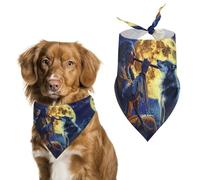 Tribal Wolf Song Native American Dog Bandana Adjustable Pet Scarf Bib Cute Triangle Handkerchief for Dogs Cats Gifts