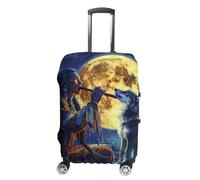 Tribal Wolf Song Native American Luggage Cover Travel Suitcase Protector Anti-Scratch Suitcase Cover S