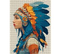 Tribal Woman Jigsaw Puzzle 2000 Piece, Puzzles for Adults 2000, The Impossible Challenge, Jigsaw Puzzle Games Classic Educational, Wooden Puzzles, for Home Wall Decoration Gift FNKL1-81