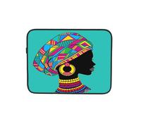 Tribal Woman Silhouette Teal Laptop Sleeve Case Notebook Computer Pouch Tablet Briefcase Carrying Bag for Work 12 Inch