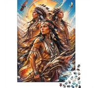 Tribal Women 1000 Pieces Mini Jigsaw Puzzle for Adults | 38x26cm Cardboard, Living Room Decor, Durable Structure, Birthday Gift, Mind Relaxation