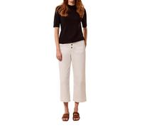 Tribal Women's Mid-Rise Button-Fly Wide Leg Cropped Jean, White, 16