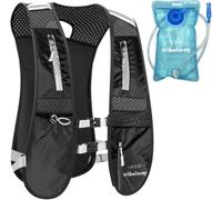 Tribalway Running Vest with Water Bladder 1.5L - Lightweight Hydration Vest for Men Women - Breathable & Reflective Running Backpack with Phone Holder & Water Bottle Holder for Cycling, Hiking - Black