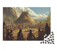 Tribe 1000 Piece Jigsaw Puzzle for Adults Gifts for Adults Native American Indians Multi Colour Impossible Puzzle Challenge Jigsaw Puzzle Educational Games 1000pcs (75x50cm)