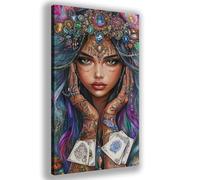 Tribe Diamond Art Kits Adults,Large Diamond Painting Girl Pattern with Full Accessories,5D Round Full Drill Crystal Arts and Crafts for Adults,DIY Paint by Numbers Mosaic Kits,90x180cm Canvas,Y158Z