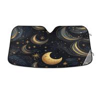 Tribe Moon Stars Black Car Windscreen Sun Shade Block UV Rays Windshield Sunshade, L
