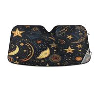 Tribe Moons Stars Car Windscreen Sun Shade Block UV Rays Windshield Sunshade, S
